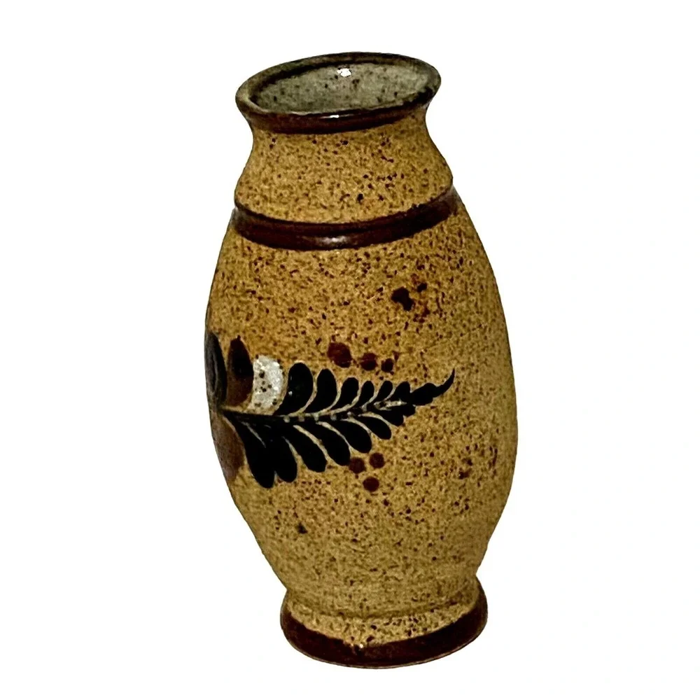Vtg 80s‎ Tonala Mexican Sandstone Pottery Mini Bud Vase 4